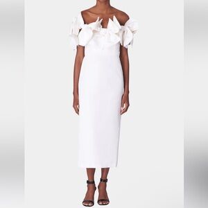 SOLD CAROLINA HERRERA Off-Shoulder Cocktail Dress With Bow Details Size 14